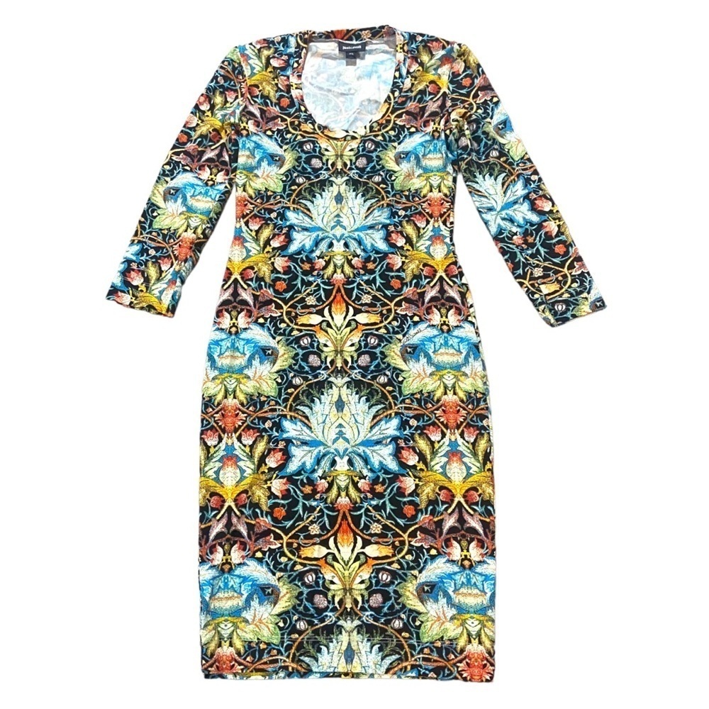 Just Cavalli Y2K Scoop Neck Mini Dress Sz XS Prism 90s